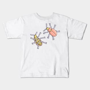 Beetle Morphology Illustration - Entomology, Coleoptera Diagram Kids T-Shirt